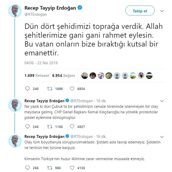 cumhurbaşkanı erdoğan saldırıyı kınadı
