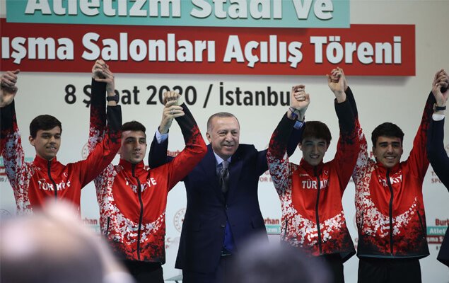 Cumhurbaşkanı Erdoğan Burhan Felek Atletizm Pisti'nin açılış töreninde konuştu